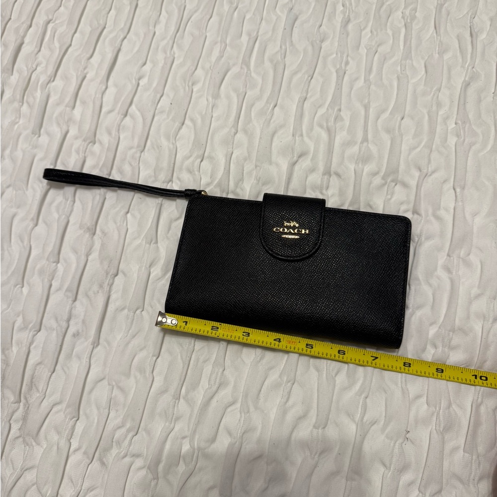 Coach Black Leather Wristlet